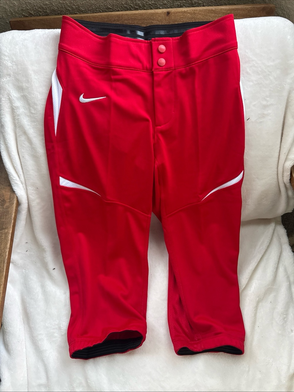 Nike Red Athletic Baseball/Softball Pants with White Accents